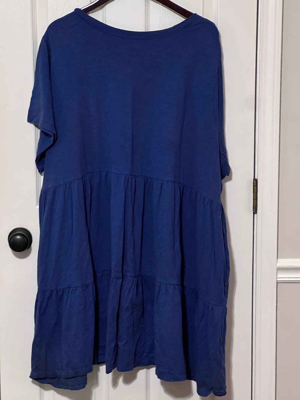 Old Navy 4X Blue Tiered Swing Dress Plus Size Short Sleeve
